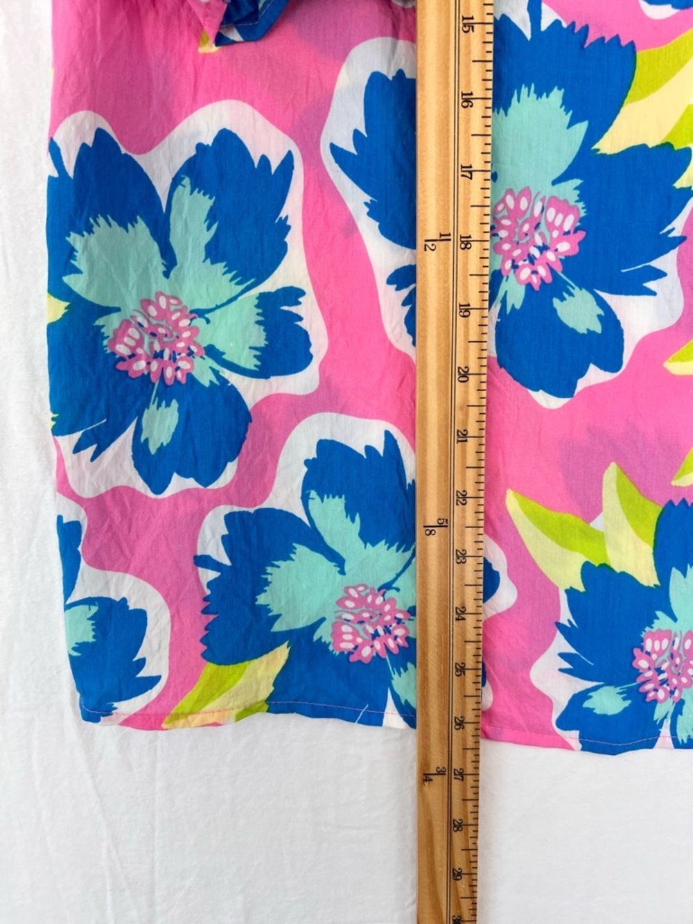 NWT Michelle McDowell Malia Sea FLower Pink Blouse Sz L Colorful Spring Casual - Picture 12 of 13